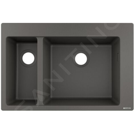 Hansgrohe Éviers - Evier encastré granit S510-F635, pierre grise 43315290 (1/3)
