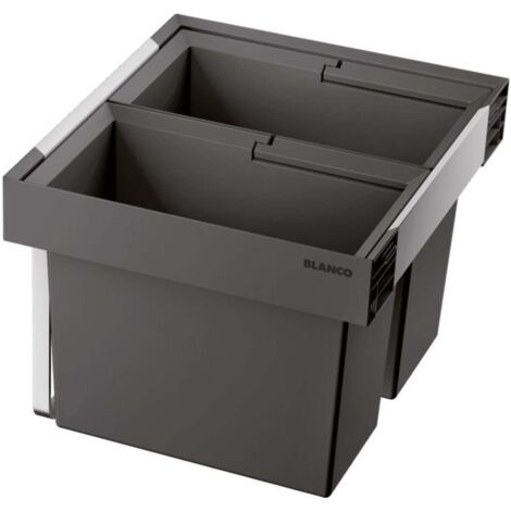Blanco – Poubelle encastrable 38 L avec 2 seaux 19 L – Installation rapide sous évier – Aluminium et plastique – 526639 (1/3)