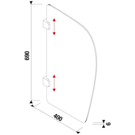 Cloison Séparation Urinoir 40x90cm - Panneau Intimité Toilettes Publiques Angle Biseauté