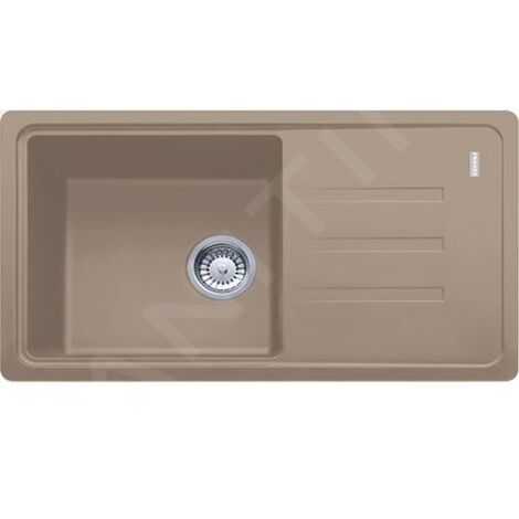 Franke – Évier en fragranit 1 bac réversible 78x43 cm – Finition cachemire – Montage sur plan – 4 emplacements de perçage (1/4)