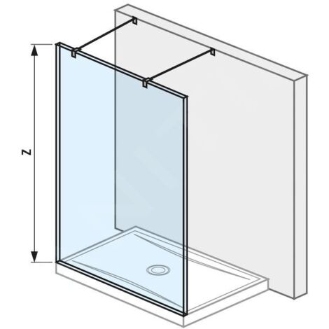 Jika Pure - Paroi en verre fixée par deux montants, 1300x2000 mm, avec finition Jika Perla Glass H2674210026681 (1/2)