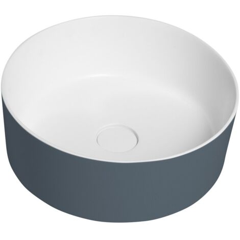 Lavabo THIN pour comptoir, Rockstone Ø 38 cm, Sienne/blanc mat (1/5)