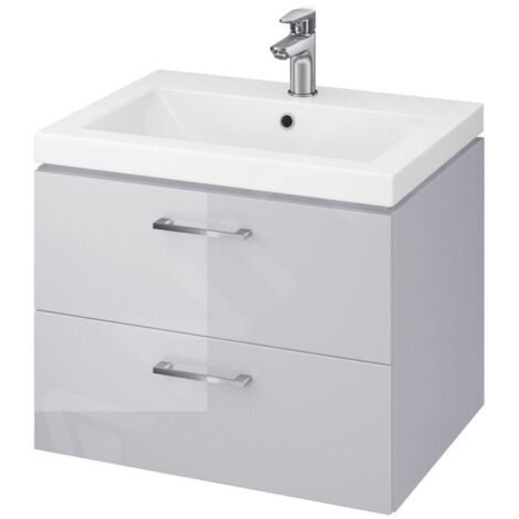 Cersanit Lara - Armoire avec lavabo, 45x59x45 cm, 2 tiroirs, gris S801-213-DSM (1/4)