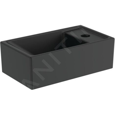 Ideal Standard Tempo - Lave-mains 370x210 mm, sans trop-plein, trou pour robinetterie à droite, noir E2112V3
