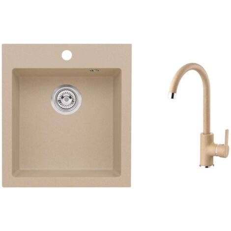 Alveus Sets - Ensemble d'évier en granit Cortina 20 et robinetterie Tonia, beige SETA736 (1/4)