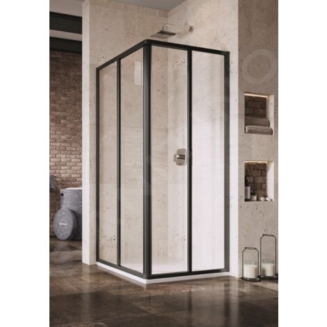 Ravak Supernova - Porte de douche SRV2-75 S, 720-740 mm, noir/verre clair 14V303O2Z1 (1/4)