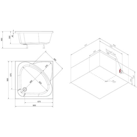 Polysan Receveurs de douche - Receveur de douche CARMEN, 900x900 mm, blanc 29611