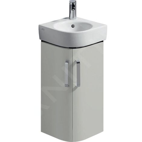 Geberit Selnova Compact - Meuble pour lavabo, 425x330x604 mm, 2 portes, gris brillant / gris mat 501.483.00.1 (1/3)