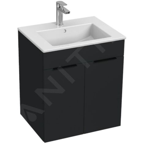 Jika Cube - Meuble avec lavabo 55x43x61 cm, anthracite mat H4536111763521 (1/2)