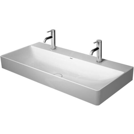 Duravit DuraSquare - Meuble-lavabo double 1000x470 mm, avec 2 trous pour robinet, DuraCeram, avec WonderGliss, blanc alpin (1/5)