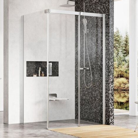 Ravak Matrix - Cabine de douche en trois parties MSDPS-100/100 L, 985-1005 mm, aluminium brillant/verre clair 0WLAAC00Z1 (1/5)