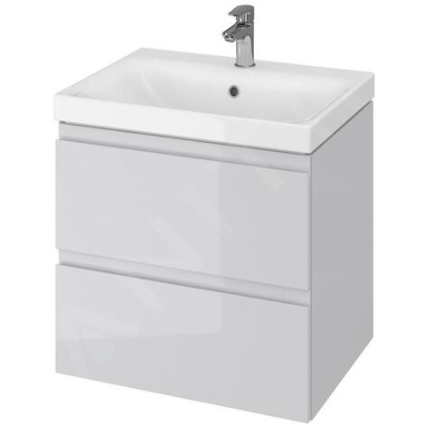 Cersanit Moduo - Meuble-lavabo, 57x60x45cm, 2 tiroirs, gris S929-009 (1/3)