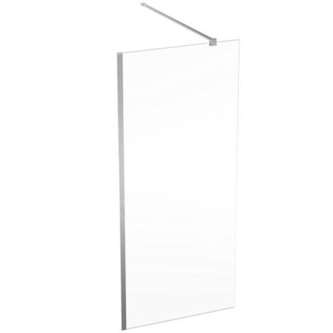 Geberit GEO - Paroi de douche Walk-In, 90x200 cm, argent/verre clair 560.129.00.2 (1/2)