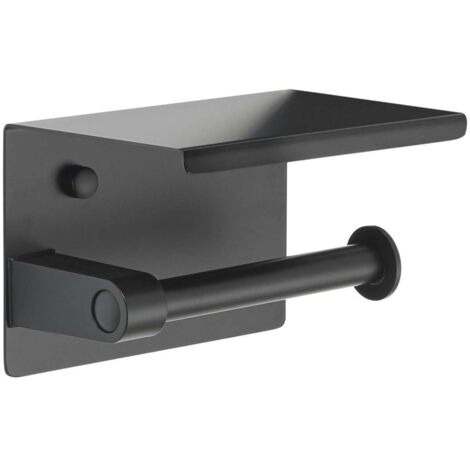Sapho Accessoires de salle de bains Gedy - Porte-papier hygiénique, avec étagère, noir mat 283914 (1/3)