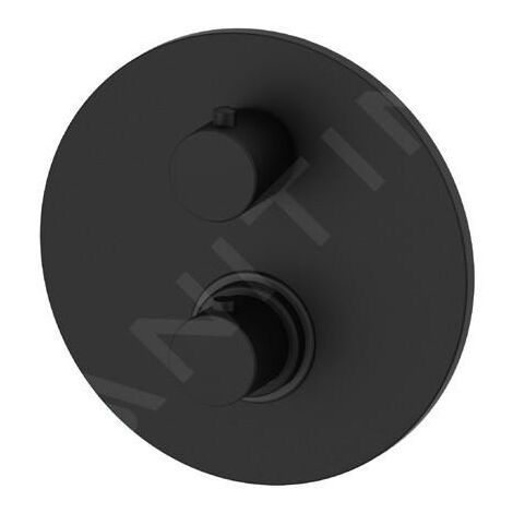 Paffoni Light - Mitigeur thermostatique de douche, encastré, avec corps d’encastrement, 1 sortie, noir mat LIQ013NO (1/2)
