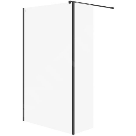 Cersanit Mille - Paroi de douche Walk-In, 120x200 cm, noir/verre clair S601-178 (1/2)