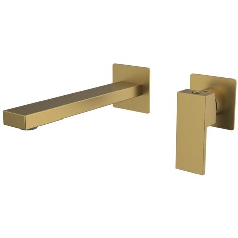 CUBEMIX cache 2 trous robinet de mélangeur de lavabo, tapis d'or (1/2)