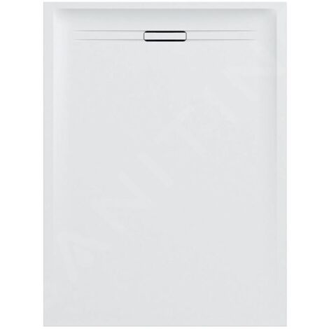 Geberit – Receveur de douche 1000x900 mm en pierre-résine – Surface structurée – Vidage arrière central – Pour personnes à mobilité réduite (1/2)