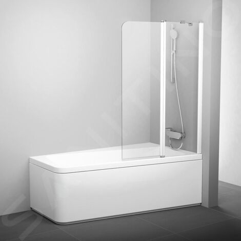 Ravak 10° - Paroi de baignoire en deux parties 10CVS2, droite, 990x1500 mm, blanc/verre transparent 7QRA0103Z1 (1/2)