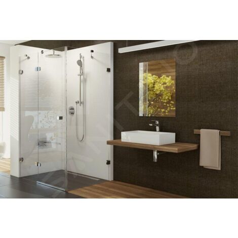Ravak Brilliant - Cabine de douche BSDPS-90/90 L, 883-895x883-895 mm, chrome/verre clair 0UL77A00Z1 (1/5)