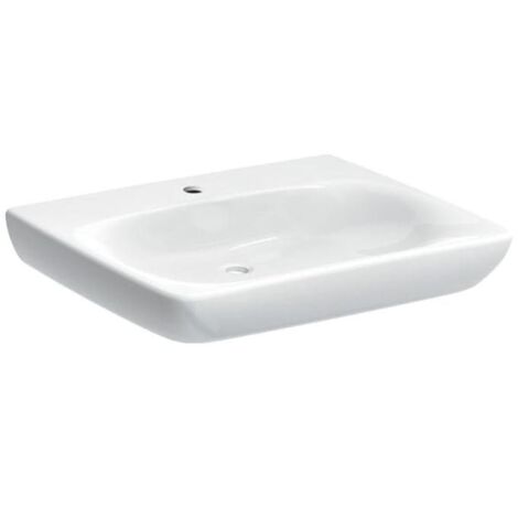 Geberit Selnova Comfort - Lavabo 650x550 mm, pour personne à mobilité réduite, avec un trou de robinetterie, sans trop-plein, (1/2)