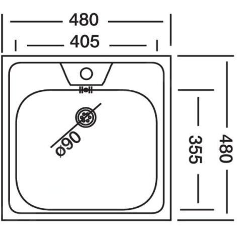 Alveus Allux - Évier 480x480 mm, inox 1074634