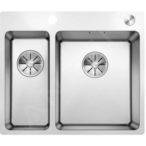 Blanco Andano 340/180 - Évier 585x500 mm avec commande excentrique PushControl, inox 525247 (1/4)