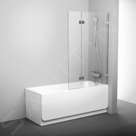 Ravak Brilliant - Paroi de baignoire BVS2, 995-1005 mm, droit, chrome/verre 7UPA0A00Z1 (1/5)