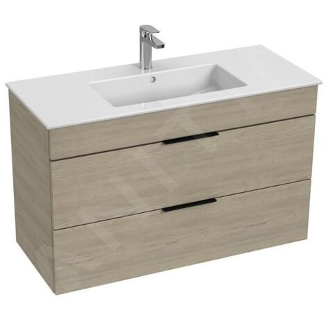 Jika Cube - Meuble avec lavabo 100x43x61 cm, frêne H4536521765141 (1/2)