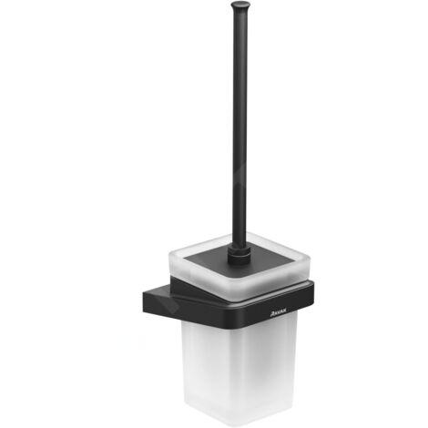 Ravak 10° - Brosse WC avec support, noir / verre X07P566 (1/4)