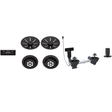 Blanco Accessoires - Kit de vidage InFino, avec commande excentrique, noir mat 207442