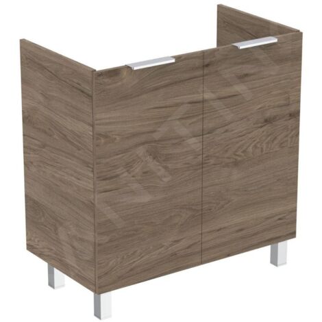 Ideal Standard Eurovit - Meuble lavabo, 84x80x44 cm, 2 porte, charnières G/D, noyer R0262Y9 (1/3)