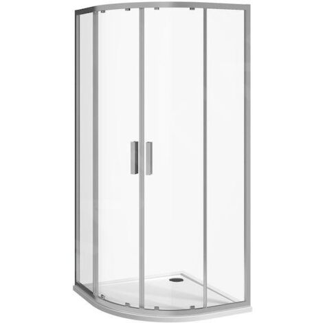 Jika Nion - Cabine de douche quart de cercle, 1000x1000 mm, rayon 550 mm, Jika perla Glass, argent/verre transparent (1/2)
