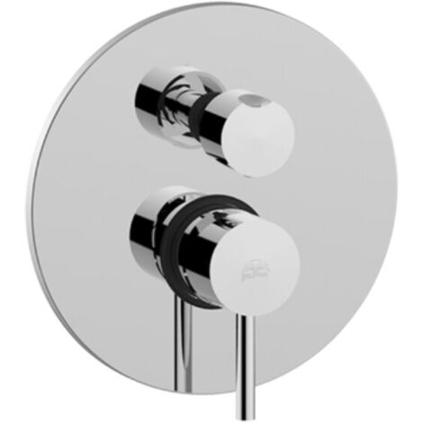 Mitigeur de douche encastré avec deux sorties Ø 200 mm Acier looking Paffoni Stick series SK018ST Laiton - Steel looking (1/2)