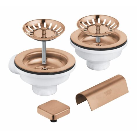 Grohe Accessoires - Kit de vidage pour évier double, Warm Sunset brossé 40999DL0 (1/2)