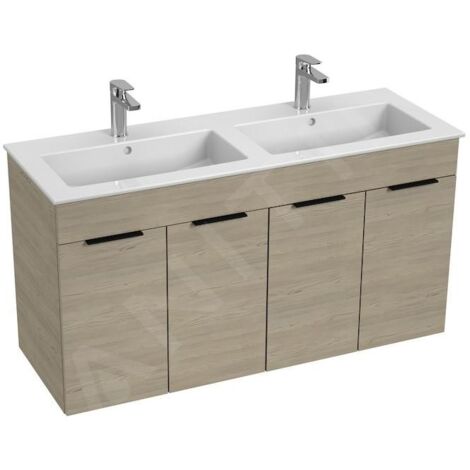 Jika Cube - Meuble avec double-lavabo 116x43x61 cm, frêne H4536611765141 (1/2)