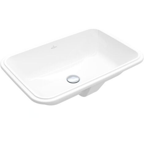 Villeroy & Boch Architectura - Lavabo à encastrer, 570x370 mm, avec trop-plein, CeramicPlus, blanc alpin 5A7760R1