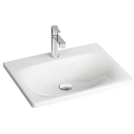 Ravak Balance - Lavabo 80x47 cm, avec 1 trou pour robinet, blanc XJX01280000 (1/4)