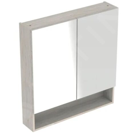Geberit Selnova Square - Armoire de toilette 850x788x175 mm, 2 portes, noyer clair hickory 501.271.00.1 (1/3)
