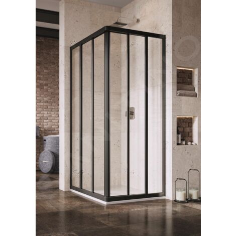 Ravak Supernova - Porte de douche ASRV3-90, 870-890 mm, noir/verre clair 15V703R2Z1 (1/4)