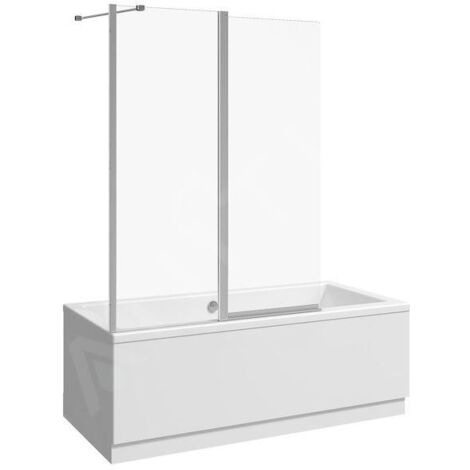 Jika Nion - Paroi de baignoire en deux parties G/D, 1150x1500 mm, Jika perla Glass, argent/verre transparent H2572N60026681 (1/2)