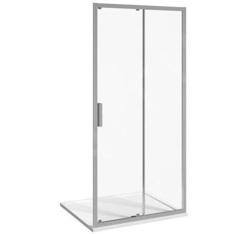 Jika Nion - Porte de douche coulissante G/D en deux parties, 1000 mm, Jika perla Glass, argent/verre transparent H2422N30026681 (1/2)