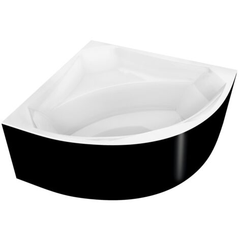 ROSANA MONOLITH Baignoire d'angle 146x146x63cm, Blanc/noir (1/5)