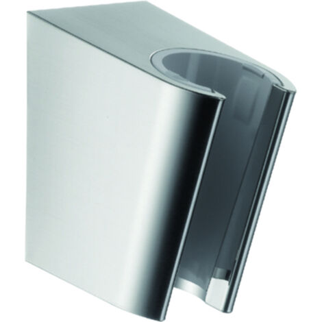 Hansgrohe – Porte-douche inox fixe pour flexible – Support de douche moderne – Convient aux tuyaux avec écrou conique – 28331800