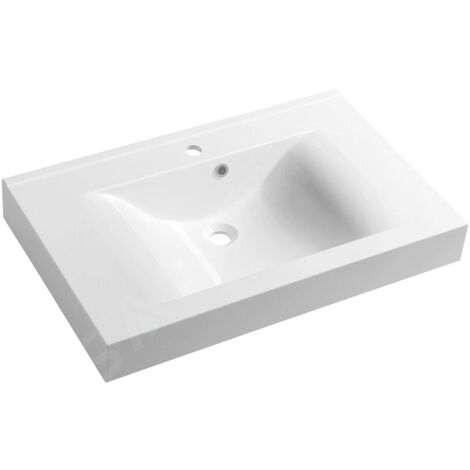 Sapho Nadja - Lavabo 800x500 mm, avec trop-plein, trou pour robinet, blanc 68081
