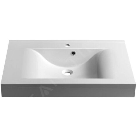 Sapho Nadja - Lavabo 800x500 mm, avec trop-plein, trou pour robinet, blanc 68081