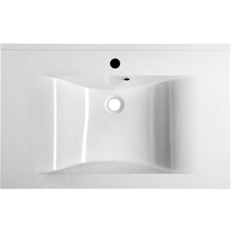 Sapho Nadja - Lavabo 800x500 mm, avec trop-plein, trou pour robinet, blanc 68081