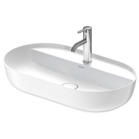 Duravit Luv - Lavabo pour plan de travail, 700x400 mm, sans trop-plein, avec trou pour robinet, blanc/blanc mat 0380702600 (1/3)