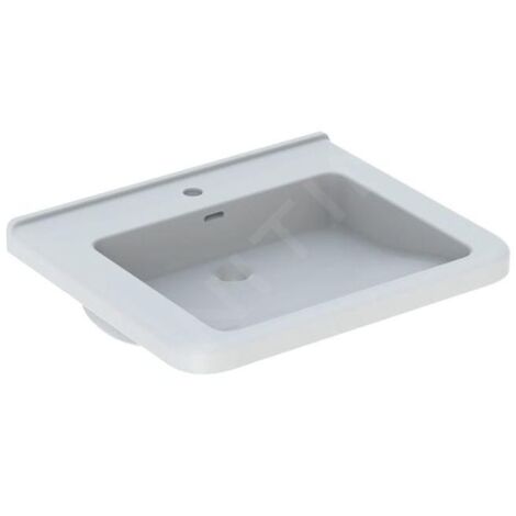 Geberit Selnova Comfort - Lavabo Square, 550x525 mm, pour personnes à mobilité réduite, avec un trou de robinetterie, avec (1/2)