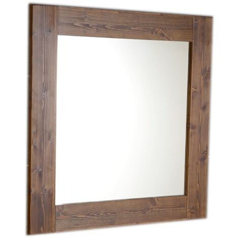 Miroir BRAND dans cadre en bois 800x800mm, épicéa (1/5)